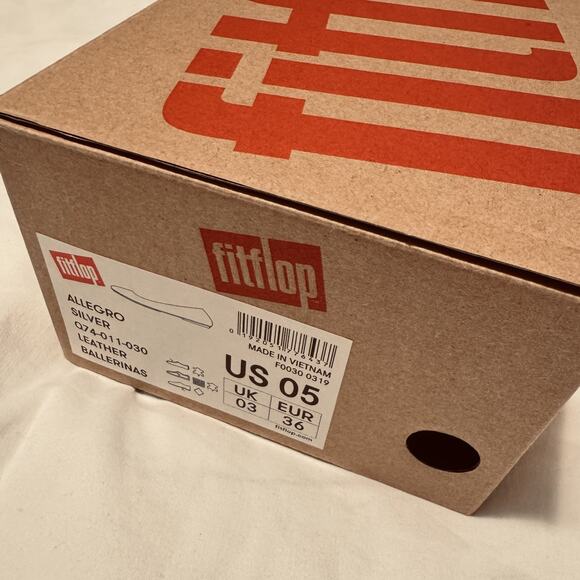 FitFlop Allegro Women's 5 Silver Comfort Ballerina Slip On Ballet Flats Shoes - Picture 7 of 8